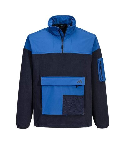 Unisex adult kx3 two tone quarter zip fleece top dark navy/quartz Portwest