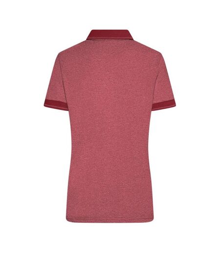 Polo Femme Bordeaux Chiné Bordeaux James And Nicholson