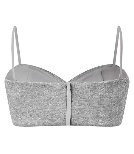 Haut Tube Motif/style Paillettes Femme Argenté Off White