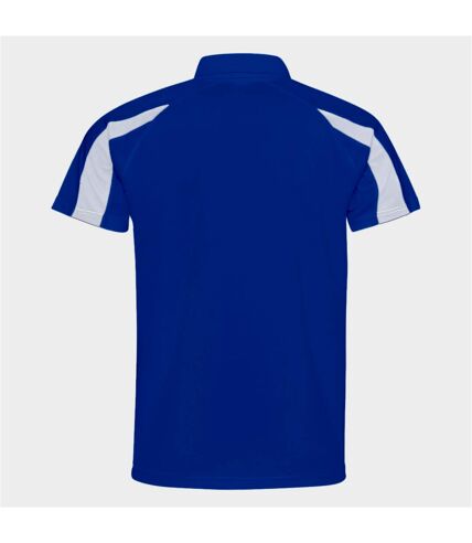 AWDis Just Cool Mens Short Sleeve Contrast Panel Polo Shirt (Royal Blue/Arctic White)
