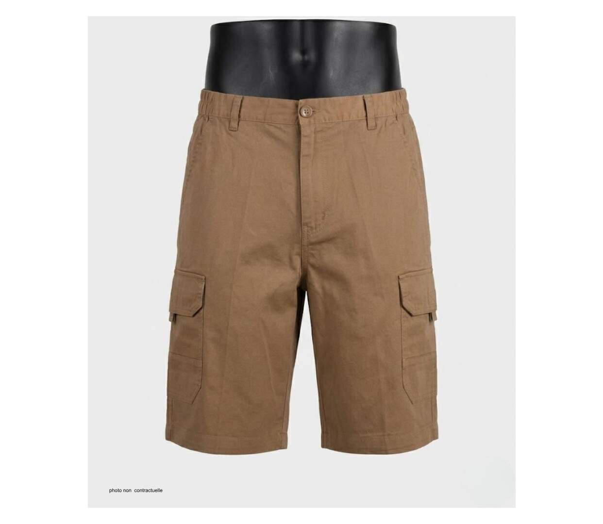 CHALLENGER INCA3 : Bermuda en coton camel pour homme avec taille élastiquée tout confort-2