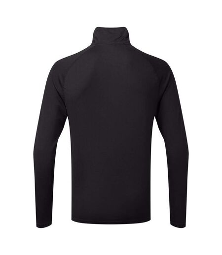 Mens long sleeve performance quarter zip top black/red TriDri