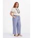 Pantalon large chiné élastiqué avec lin-3