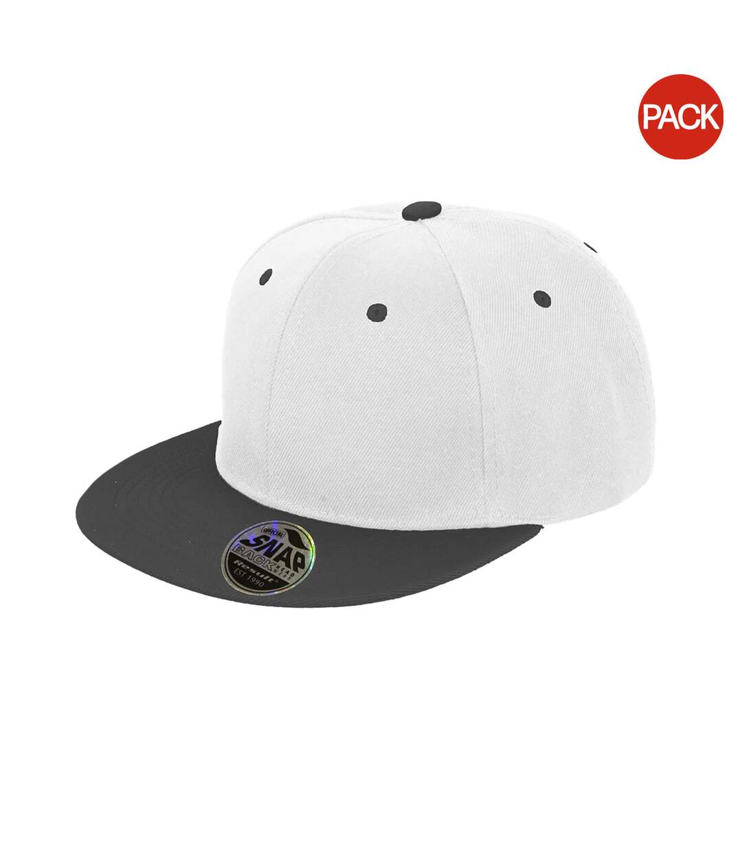 Lot de 2  casquettes bronx adulte blanc/noir Result-1