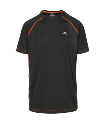 Trespass Mens Ethen Short Sleeve Active T-Shirt (Black/Shocking Orange)
