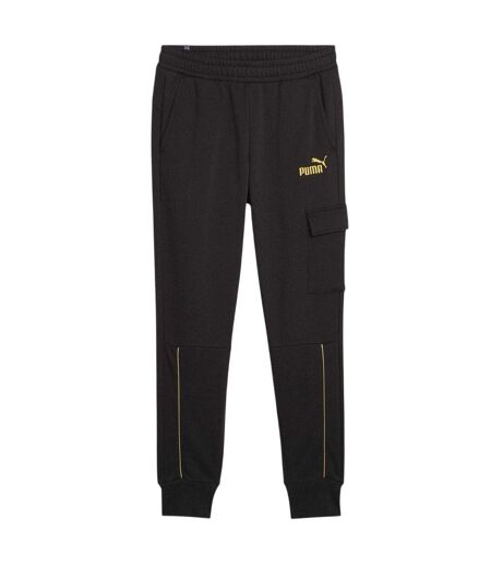 Mens Logo Regular Cargo Jogging Bottoms  Black Puma