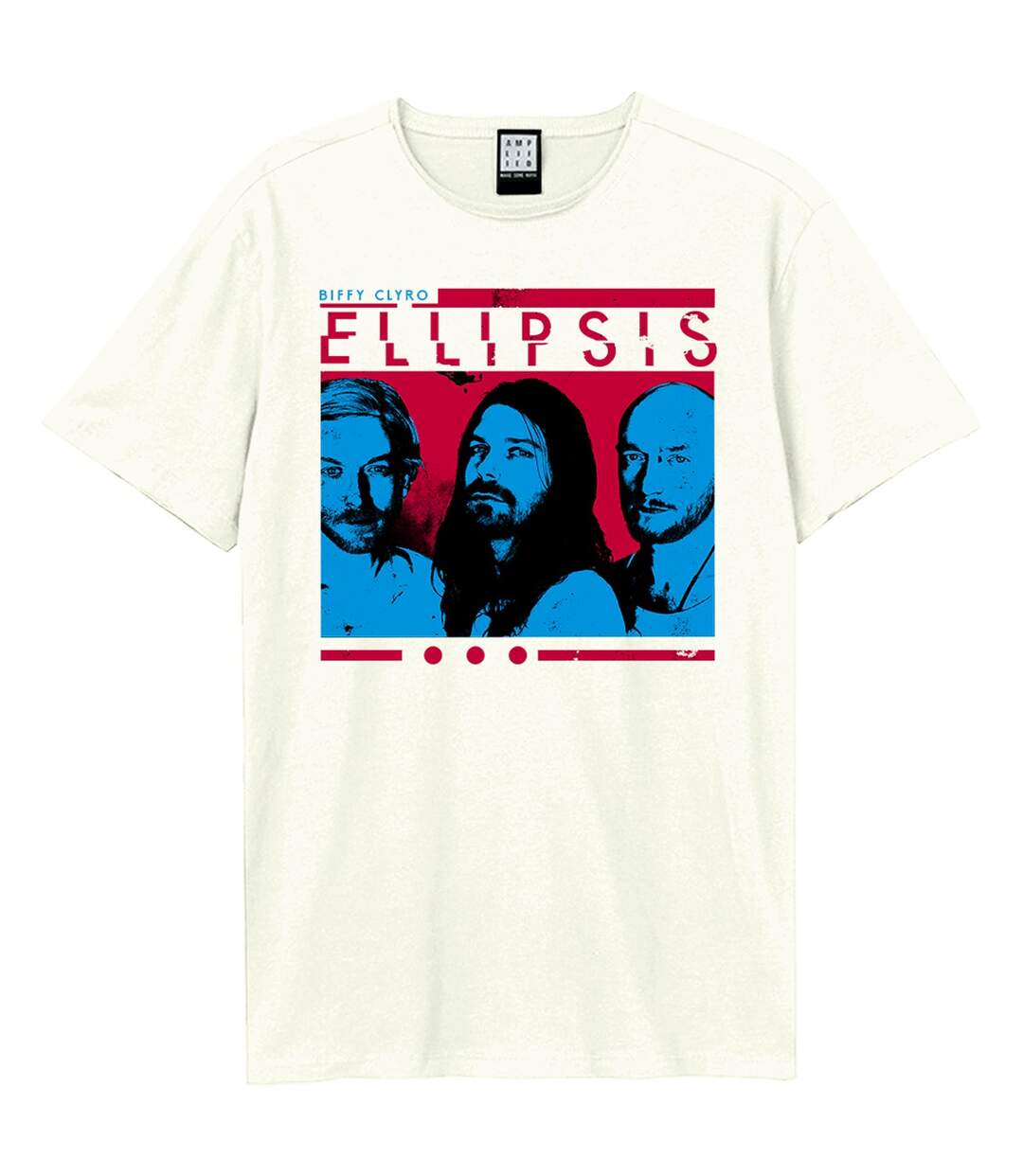 Unisex Adult Ellipsis Biffy Clyro T-shirt Vintage White Amplified-1