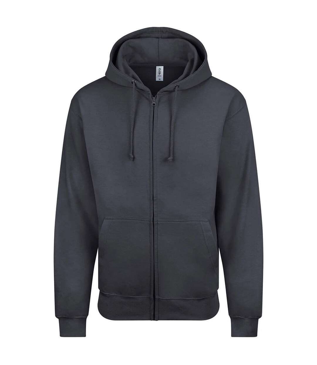 Sweatshirt À Capuche Et Fermeture Zippée Homme Charbon Uni Awdis-1