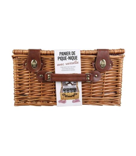 Panier de pique-nique en osier avec vaisselle Garden