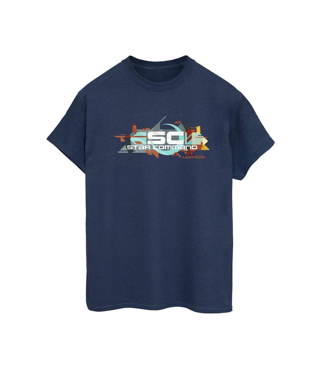 Disney Femmes/Ladies Lightyear Star Command Graphic Title Cotton Boyfriend T-Shirt (Bleu marine) - UTBI50322-1
