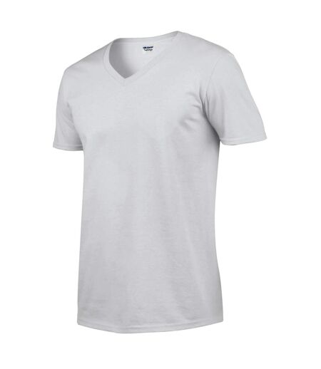 Gildan Unisex Adult Softstyle V Neck T-Shirt (White)