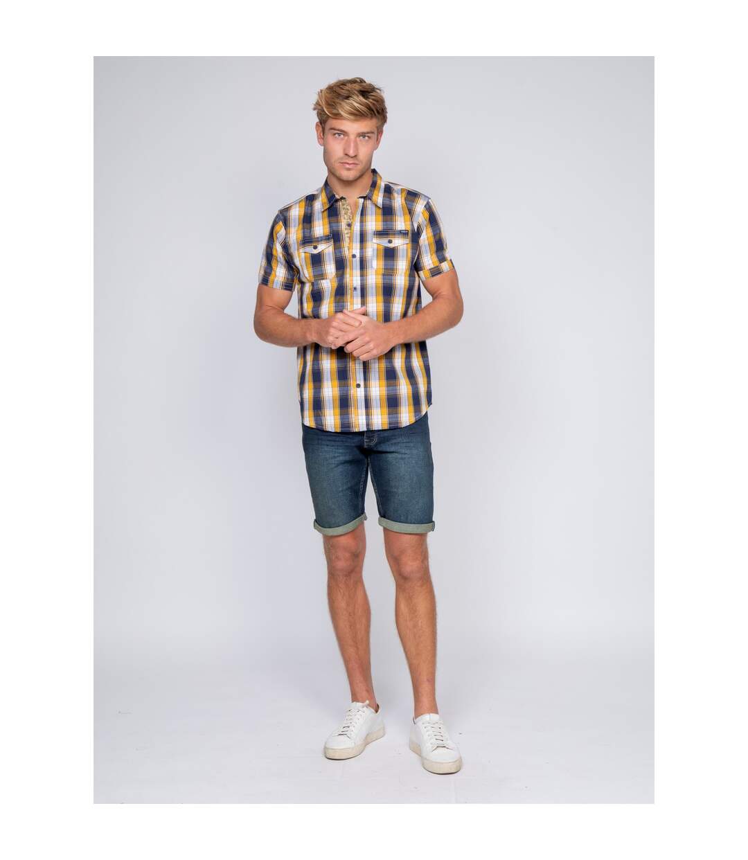 Chemise manches courtes carreaux DELLOW - RITCHIE