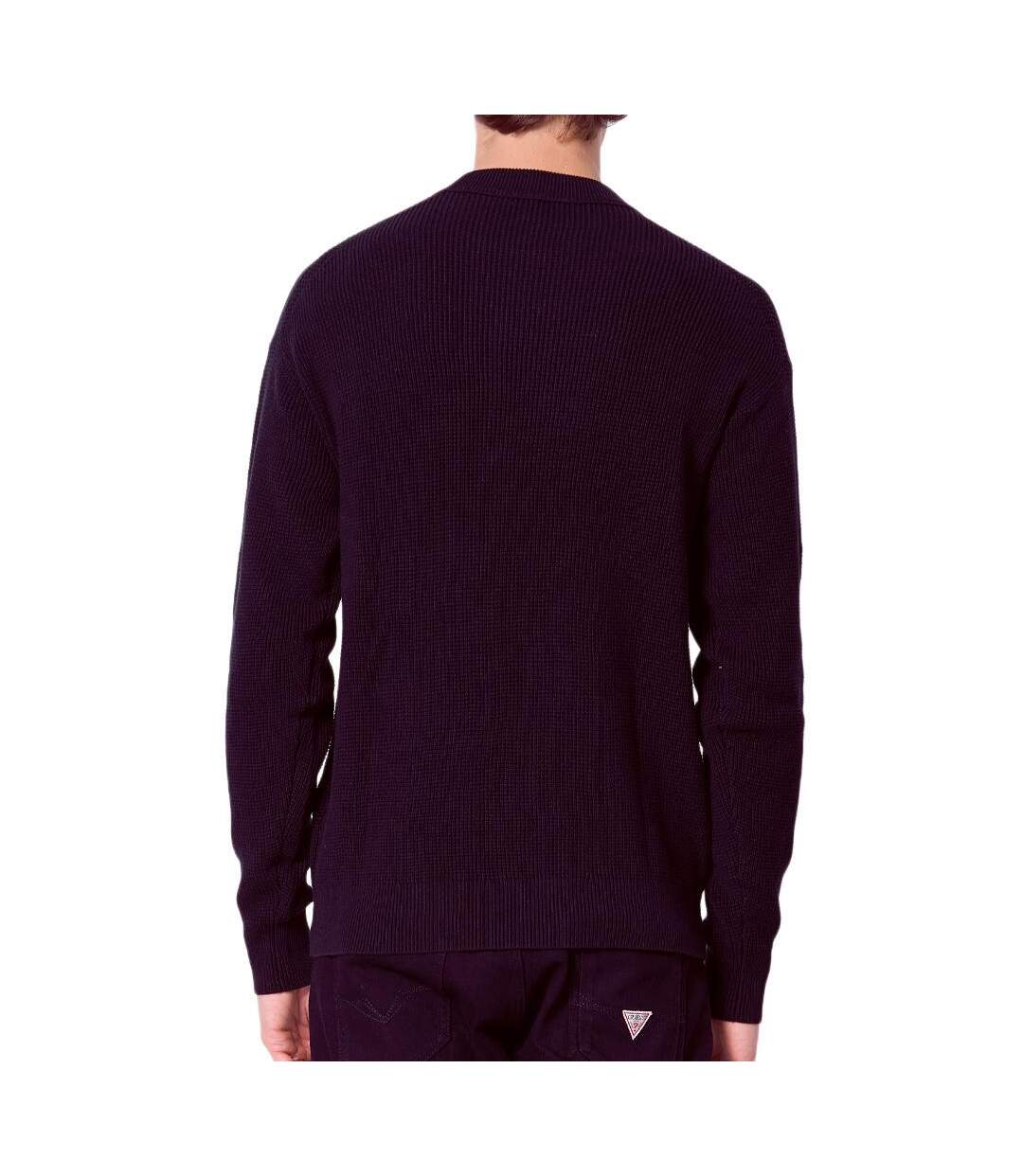 Pull bordeaux homme calvin klein jeans waffle-2
