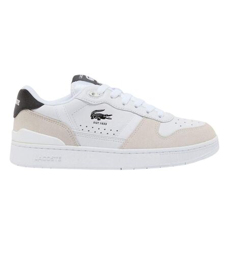 Womens/ladies T-clip Set Leather Trainers White Black Lacoste
