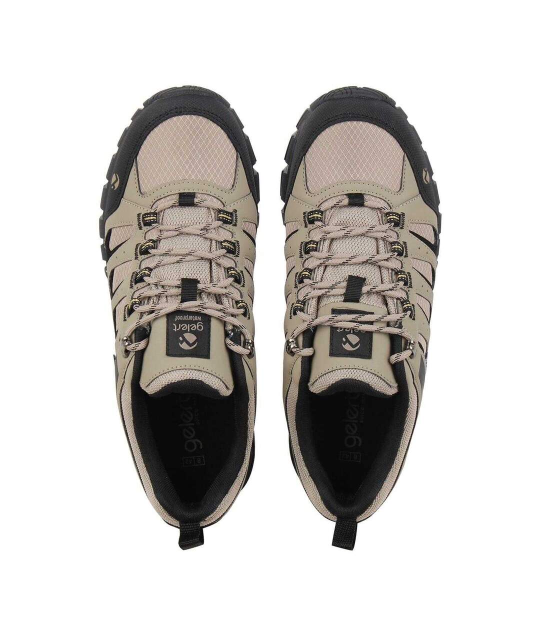Mens Ridgeway Leather Lace Up Hiking Boots Stone Black Gelert-4