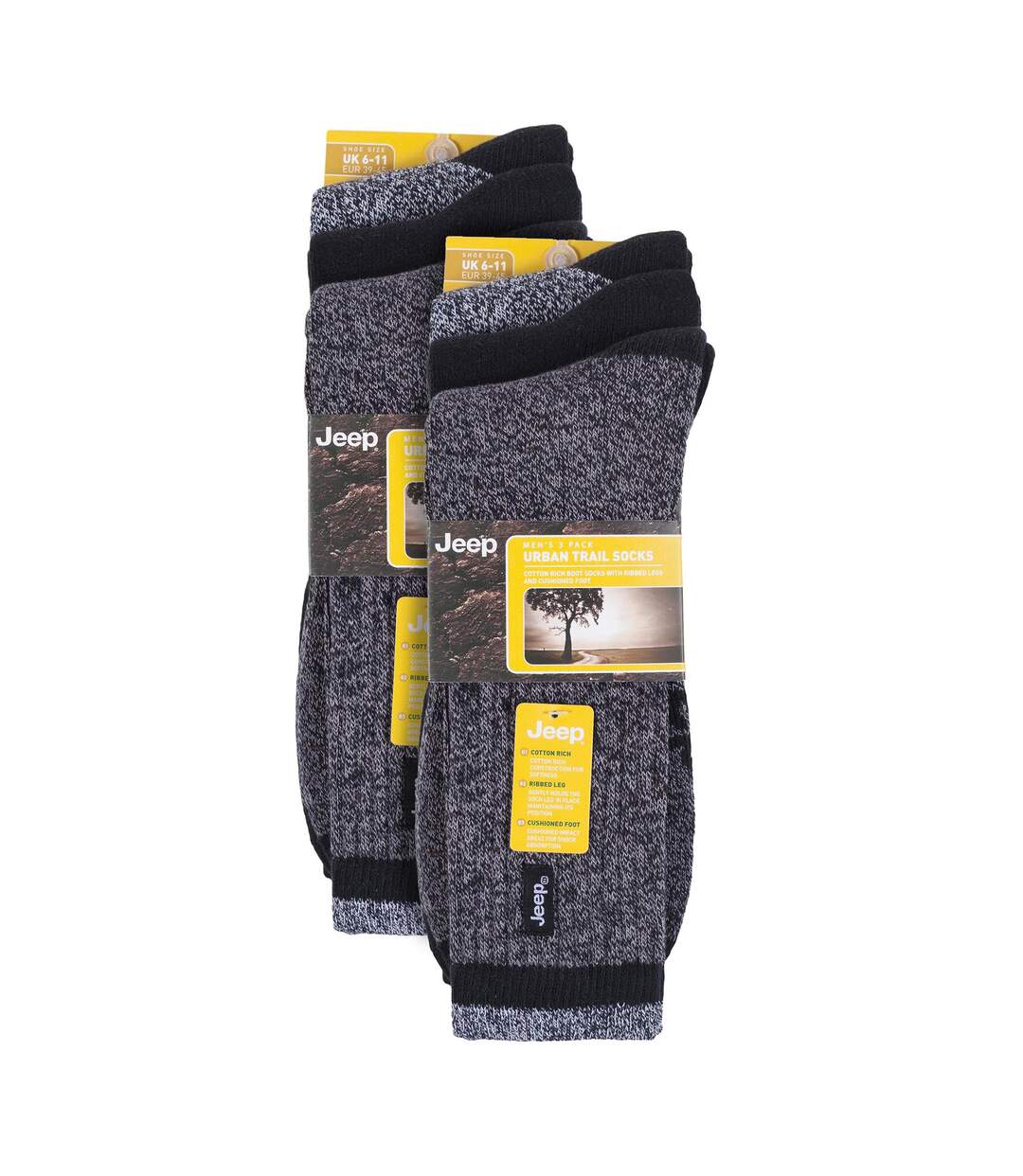 Mens 6 Pack Walking Boot Socks | Luxury Terrain Leisure Socks-2