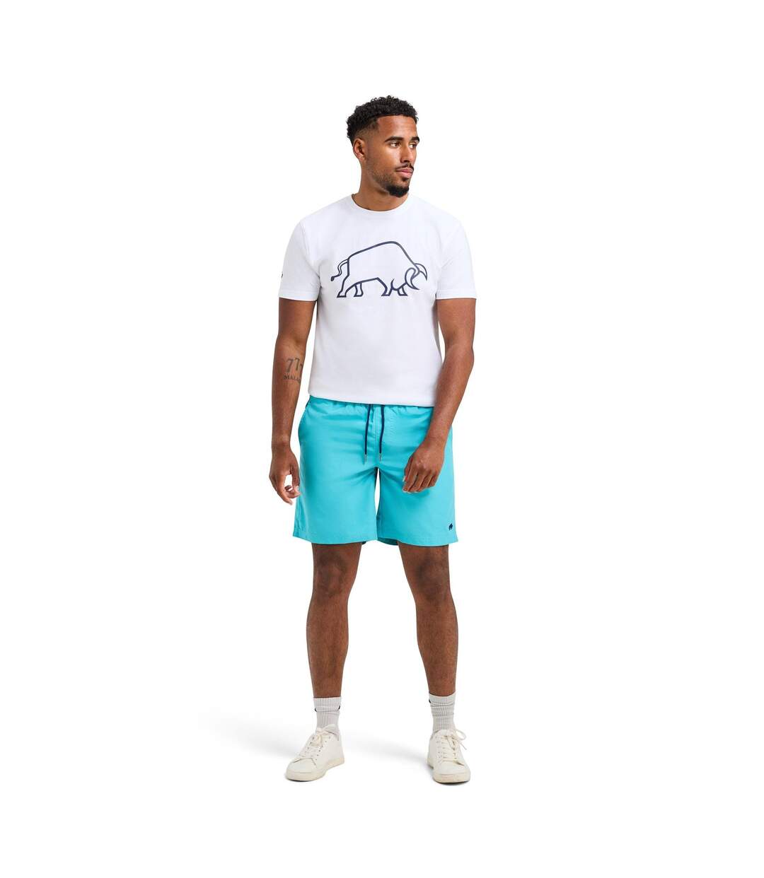 Short de bain homme turquoise vif Raging Bull-1