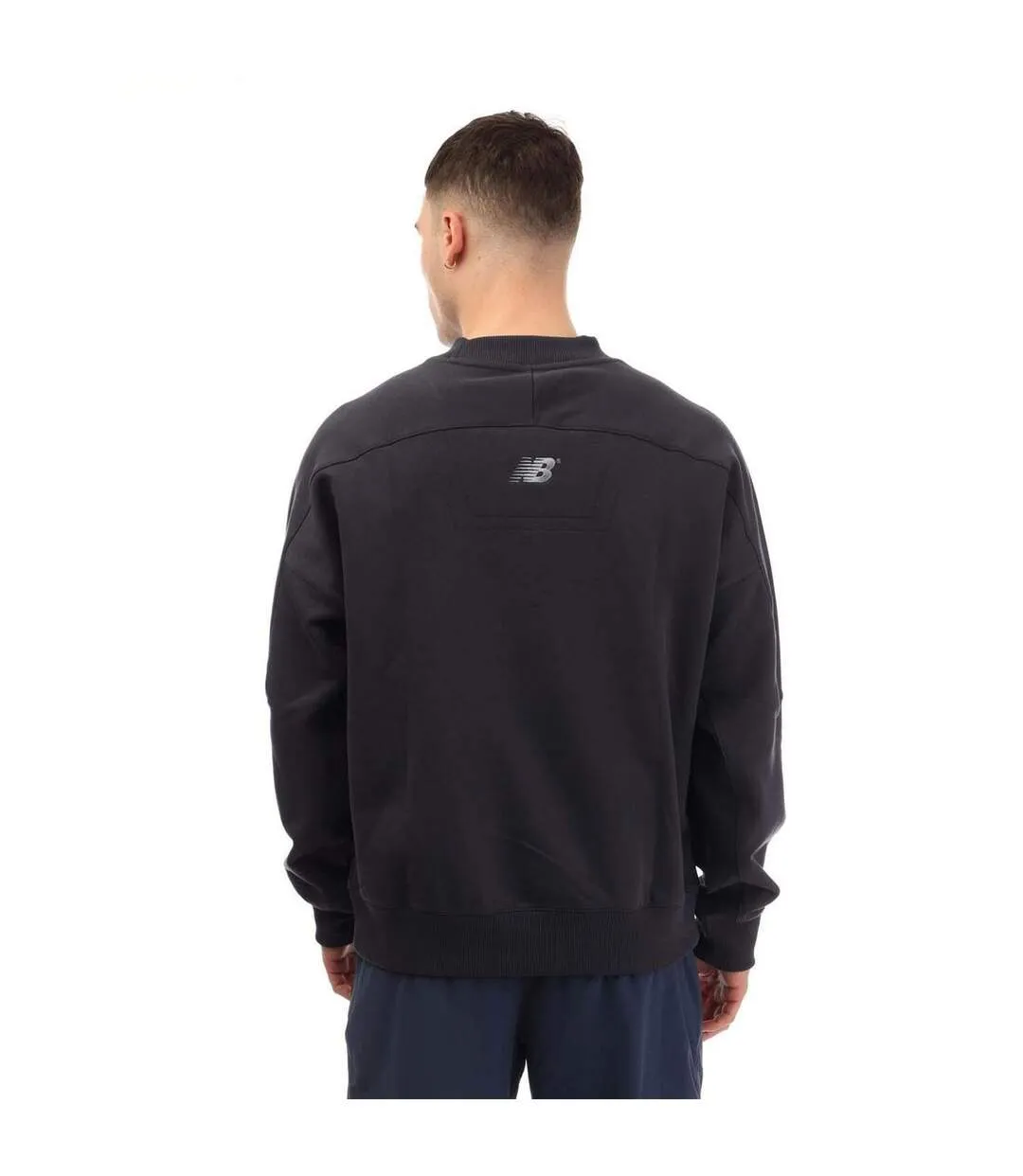Mens French Terry Crew Neck Sweatshirt Navy New Balance-3