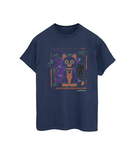 Disney T-shirt boyfriend en coton technique Lightyear Sox Femme/Ladies (Bleu marine) - UTBI34042