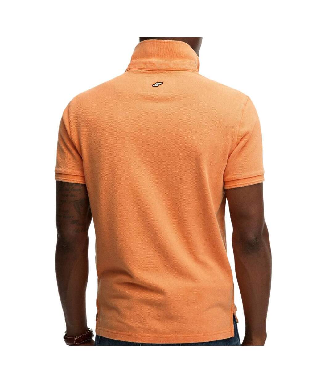 Polo orange homme superdry classic pique-2