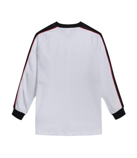 Mens panelled long-sleeved t-shirt brilliant white/black/fire whirl Umbro