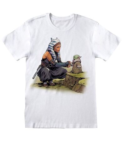 Star Wars: The Mandalorian - T-shirt - Adulte (Blanc / Gris foncé) - UTHE811