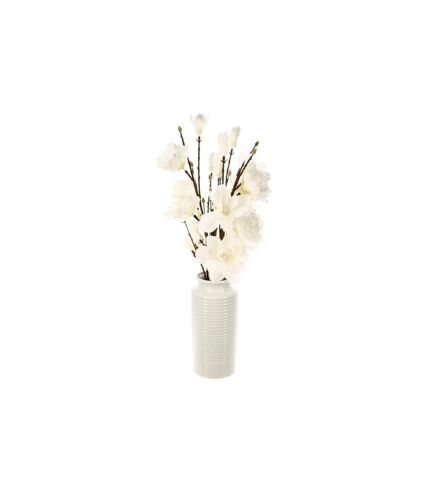 Composition Florale & Vase Magnolia 73cm Blanc