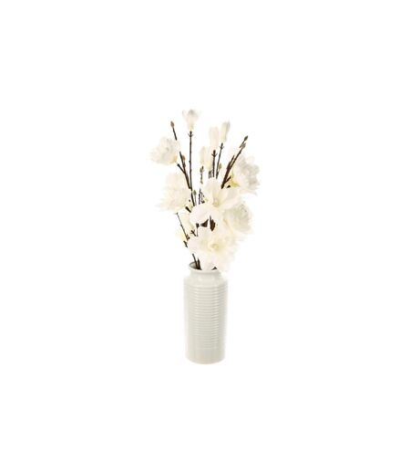 Composition Florale & Vase Magnolia 73cm Blanc