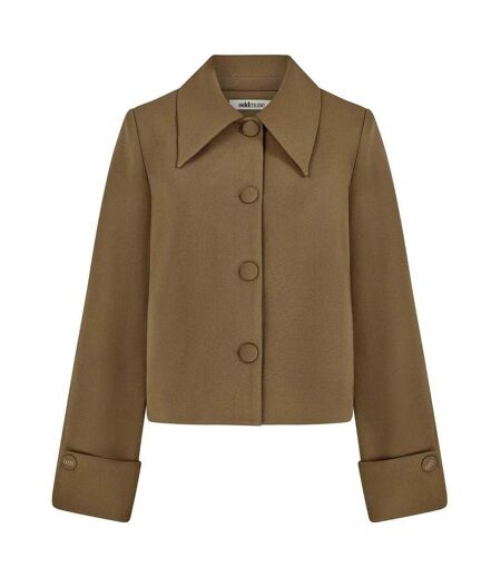 Womens/ladies Plain Relaxed Fit Jacket Olive Odd Muse