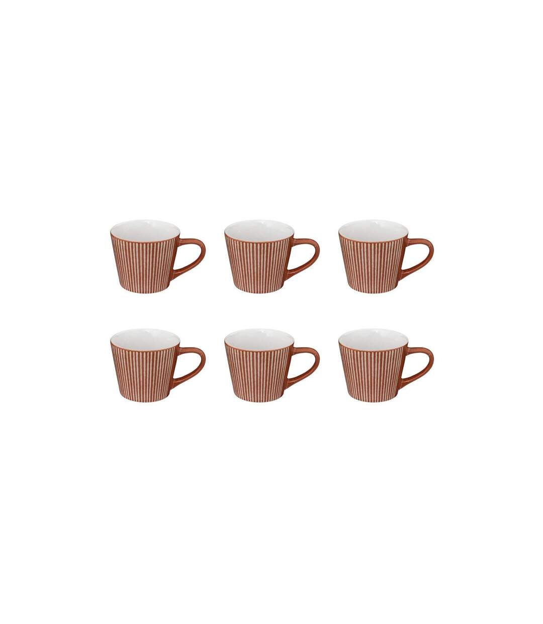 Lot de 6 Mugs en Céramique Maya 40cl Corail-1