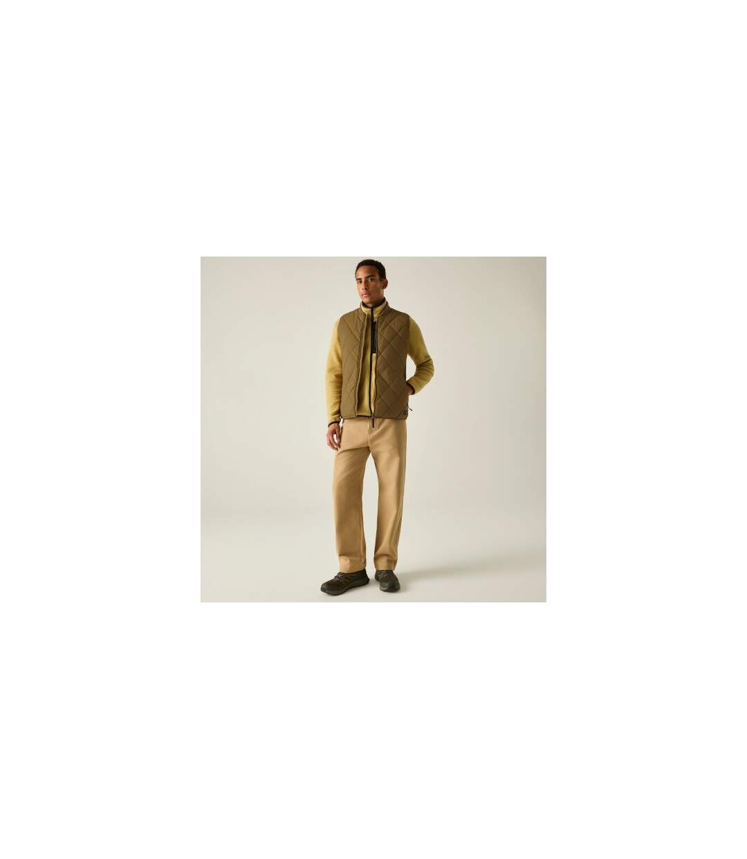 Mens Harvin Diamond Quilt Body Warmer Rich Tan Regatta-1