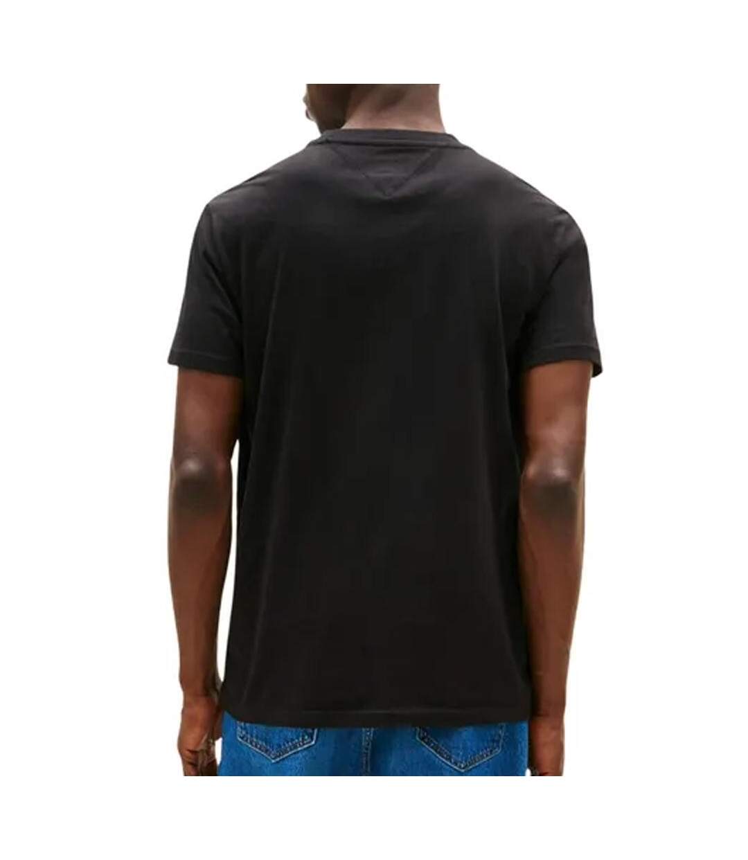T-shirt noir homme tommy hilfiger tjm slim linear ches-dark-2