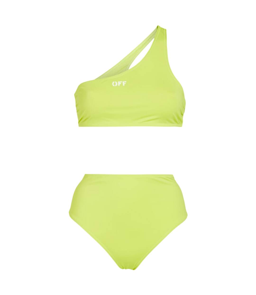 Ensemble Maillot De Bain 2 Pièces Motif/style Logo Femme Jaune Vif Off White-2