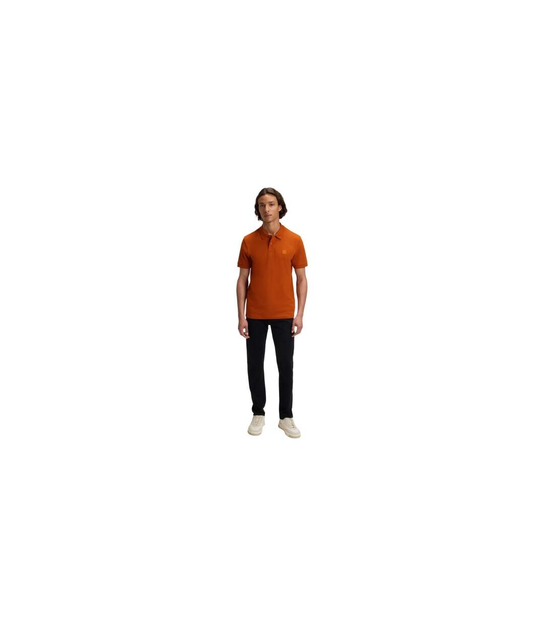 Polo Motif/style Logo Rectangulaire Passenger Homme Orange Boss-1