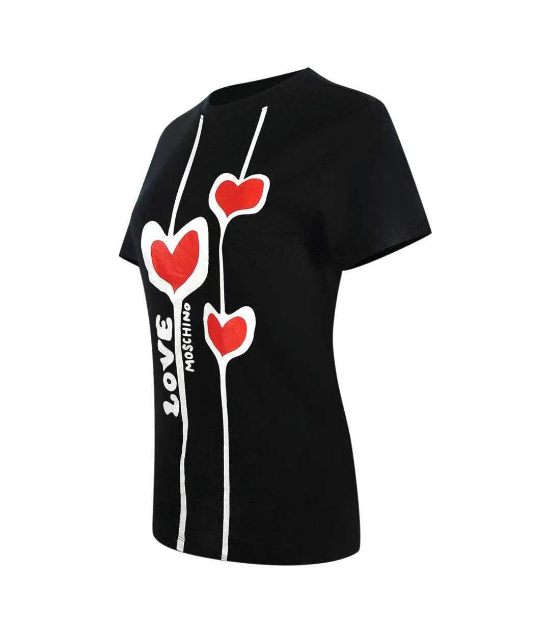 Womens/ladies Heart T-shirt Black Love Moschino-3