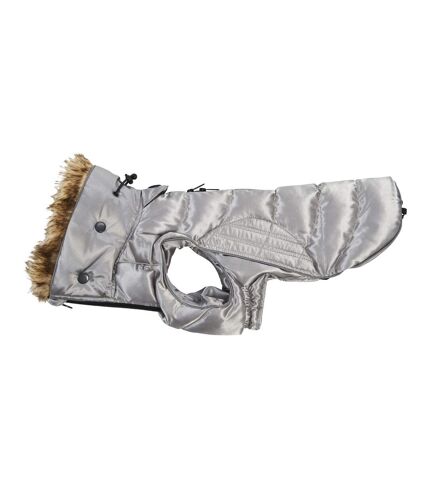 Kruuse Buster Quilted Active Dog Coat With Faux Fur Trim (X-Small) (Grey) - UTVP1944