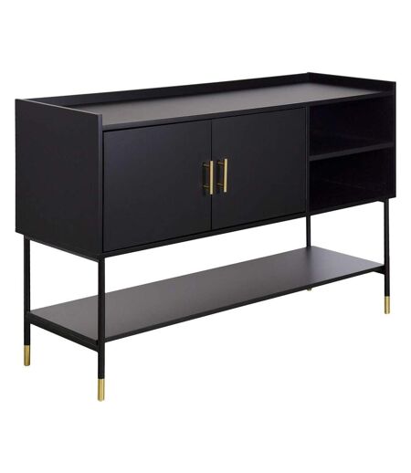 Buffet 2 portes et 2 niches Teddy - Noir