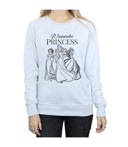 Disney Princess Womens/Ladies Wannabe Princess Sweatshirt (Heather Grey)