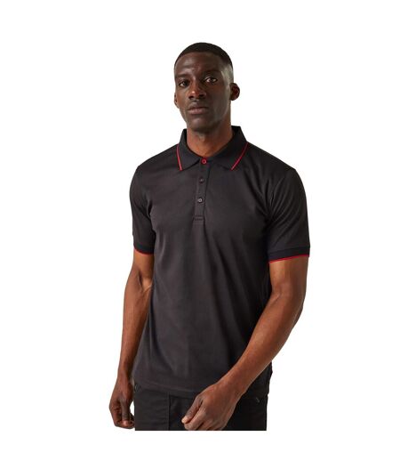 Polo Manches Courtes Homme Noir Rouge Classique Regatta Professional