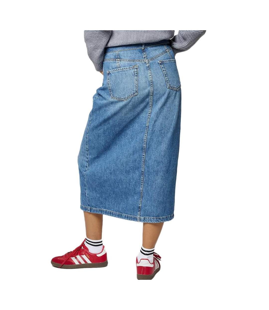 Jupe en jean bleu femme kaporal bertie-2