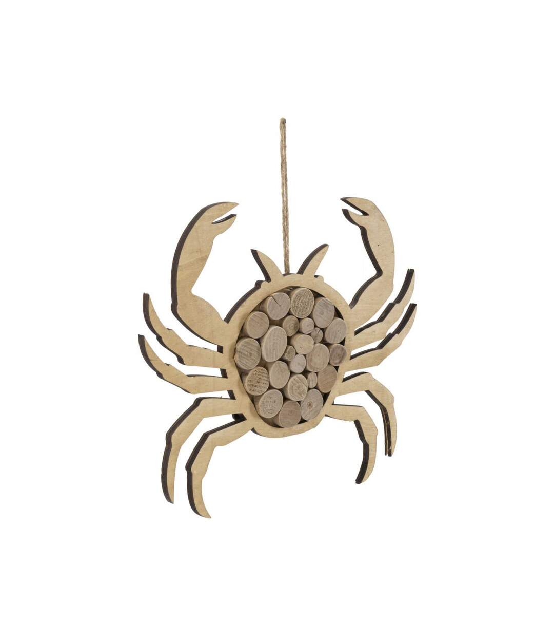 Décoration Murale en Bois à Suspendre Crabe 35cm Naturel-2