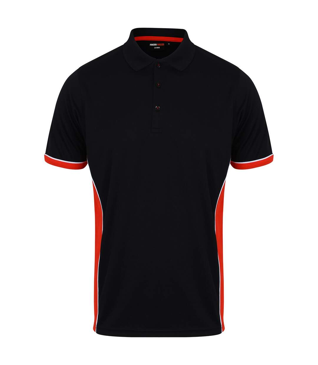 Polo homme noir / rouge Finden & Hales Finden & Hales