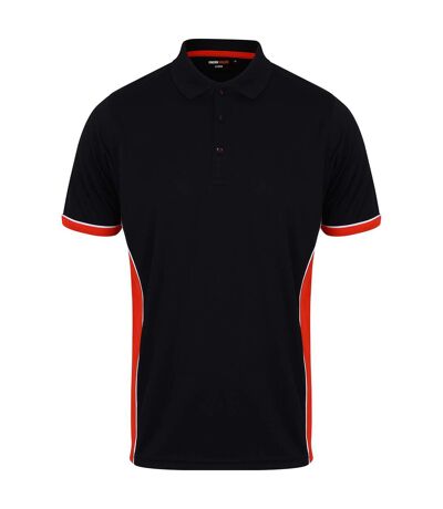 Finden & Hales Mens Contrast Panel Polo Shirt (Black/Red) - UTPC6366