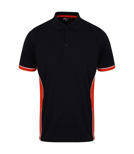 Finden & Hales Mens Contrast Panel Polo Shirt (Black/Red)