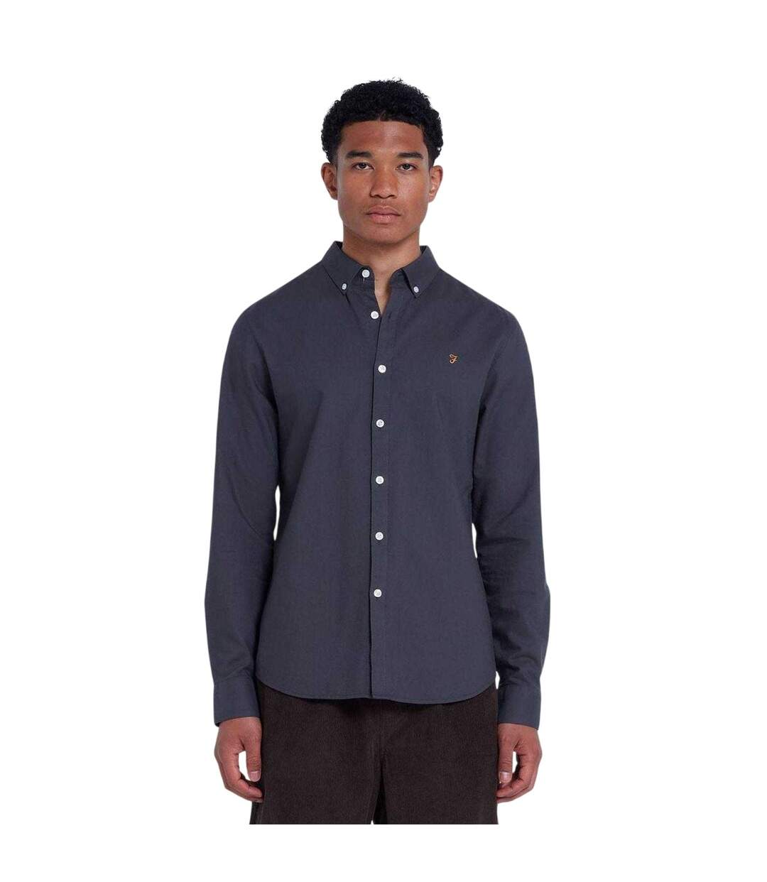 Chemise À Boutons Manches Longues Homme Anthracite Farah-4