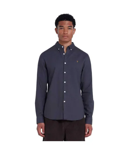 Chemise À Boutons Manches Longues Homme Anthracite Farah