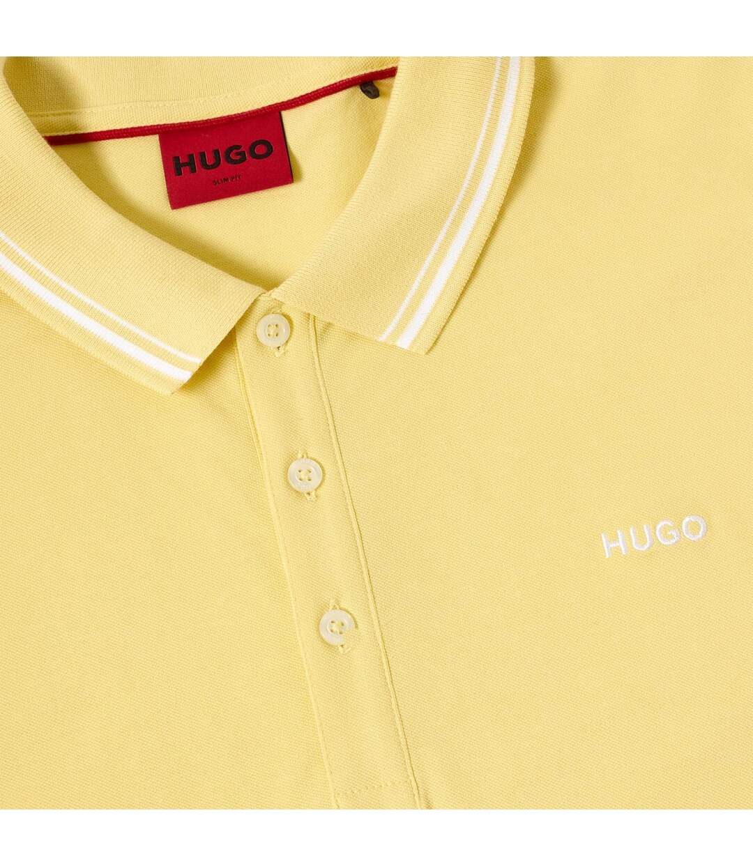 Polo Motif/style À Col Homme Jaune Hugo Boss-3