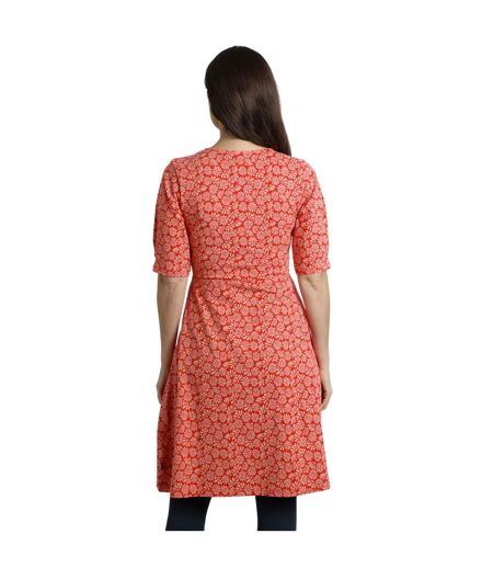 Womens/ladies Cassandra Jersey Swing Dress Crimson Weird Fish