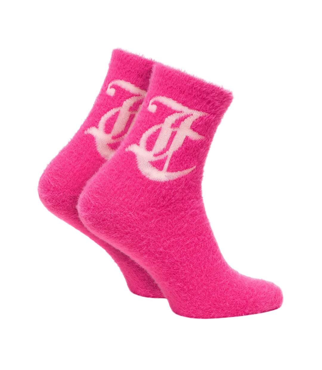 Lot De 2  Chaussettes Motif/style Duveteux Seasonal Femme Noir Rose Juicy Couture-2