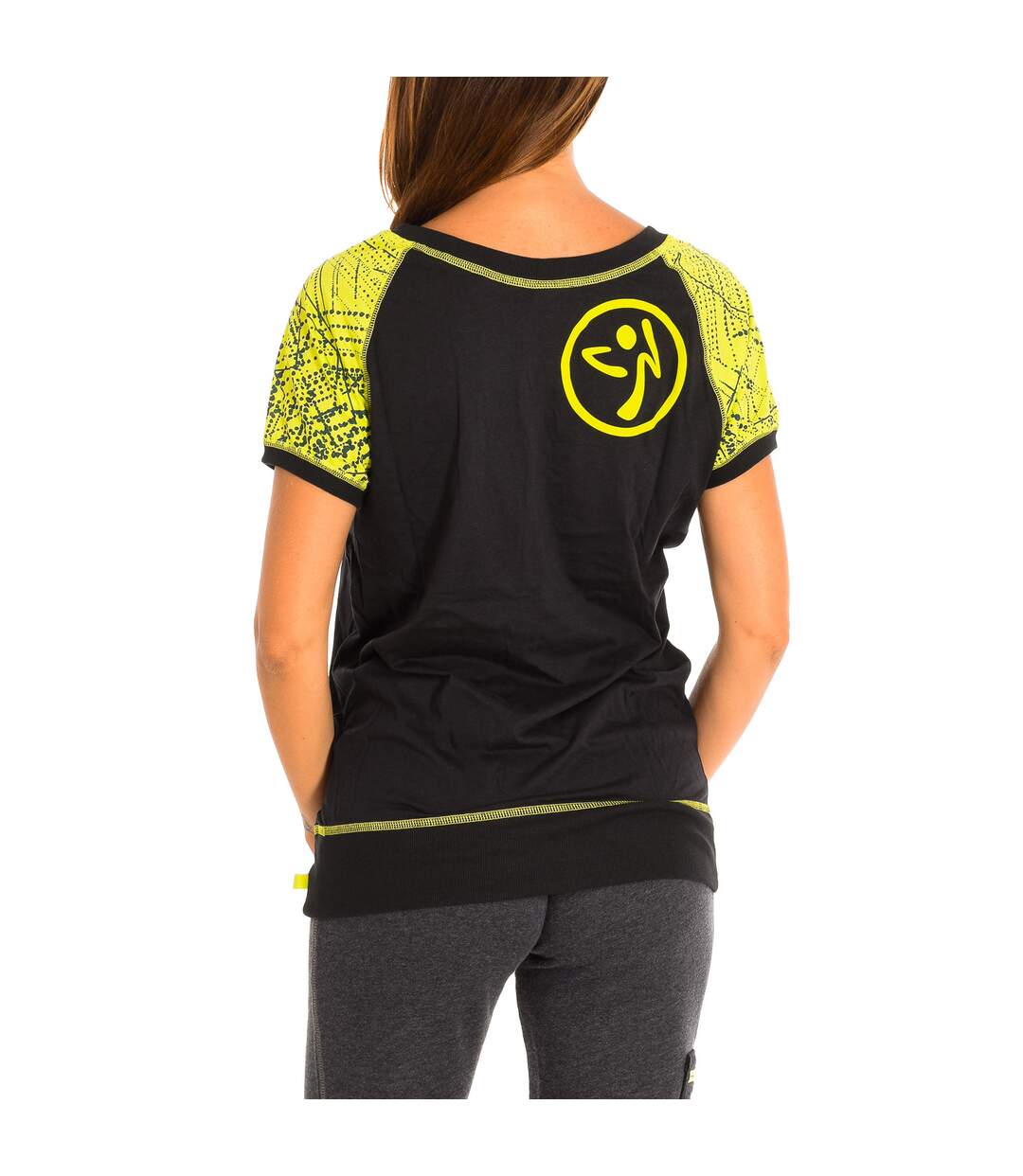 Women's short-sleeved V-neck sports T-shirt Z1T00469-3